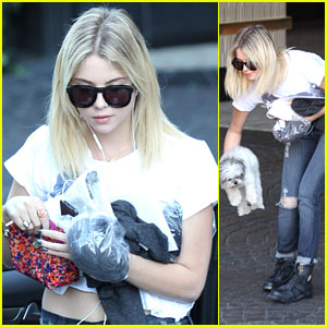 Ashley Benson: London Hotel Stop with Olive