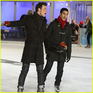 Chris Colfer & Darren Criss: Ice Skating in New York City