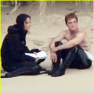 Josh Hutcherson: Shirtless in the Sand with Jennifer Lawrence