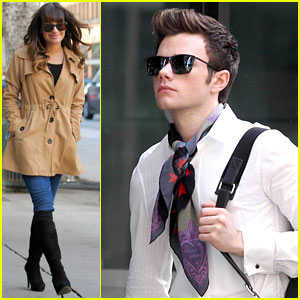 Lea Michele & Chris Colfer: 'Glee' Set Breaks in L.A!