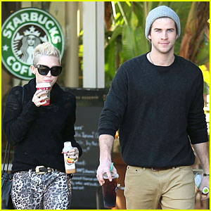 Miley Cyrus: Starbucks Stop with Liam Hemsworth!