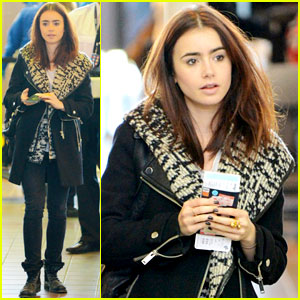 Lily Collins: LAX Depature