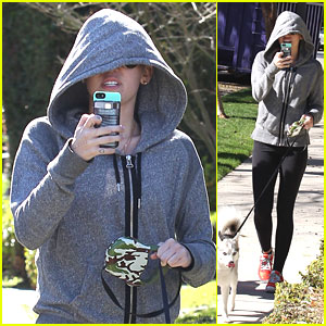 Miley Cyrus Walks The Dogs