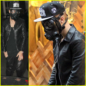 Justin Bieber Wears Gas Mask While Shopping