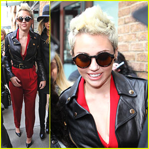 Miley Cyrus: Red Hot Red Suit!