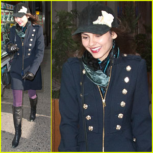 Victoria Justice: Purple Pants in NYC