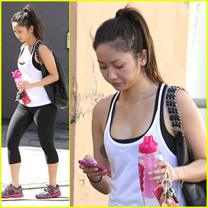 Brenda Song: Pink Accessories at the Gym
