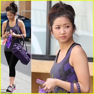 Brenda Song: Purple Gym Gear