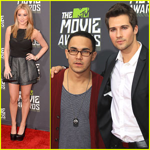 Carlos Pena & James Maslow -- MTV Movie Awards 2013 with Alexa Vega