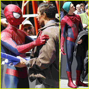 Andrew Garfield: 'Spider-Man' Filming With Jamie Foxx