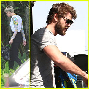 Miley Cyrus Hangs with Google; Liam Hemsworth Works It Out