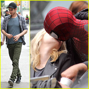 Andrew Garfield: Spider-Man Masked Kiss for Emma Stone