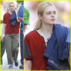 Elle Fanning: Polo Tee on 'Low Down' Set