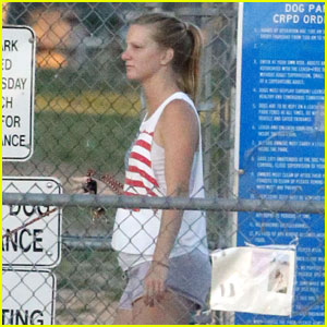 Heather Morris Shows Off Baby Bump While Walking Her Dog!