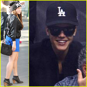 Justin Bieber & Jenna Ushkowitz: L.A. Kings Game Goers