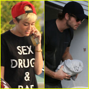 Miley Cyrus Stops For Gas, Liam Hemsworth Hits the Gym