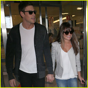 Lea Michele & Cory Monteith Touch Down at JFK