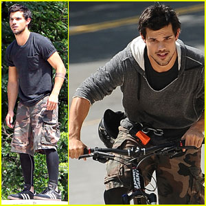 Taylor Lautner: 'Tracers' Bike Ride in NYC