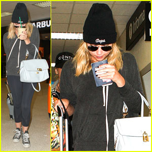 Ashley Benson: Back Home After Rome Trip!