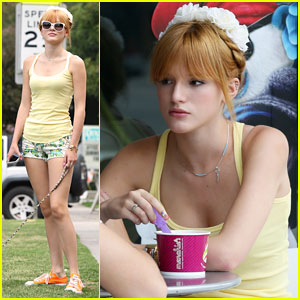 Bella Thorne Stops for Frozen Yogurt with Brother Remy