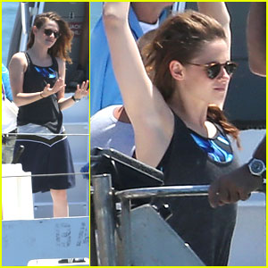 Kristen Stewart Starts Filming 'Camp X-Ray' on a Boat