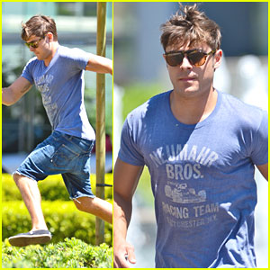 Zac Efron Rushes to Hotel Meeting