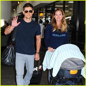 Jensen Ackles & Danneel Harris: LAX Arrival with Baby Justice!
