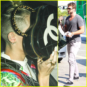 Miley Cyrus Takes Cover with Chanel; Liam Hemsworth Jets Out