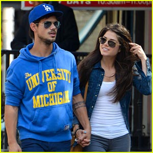 Taylor Lautner: Romantic Stroll with Marie Avgeropoulos!
