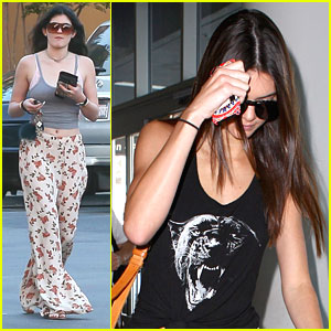 Kendall Jenner Flies Out of LA; Kylie Jenner Hangs with Friends