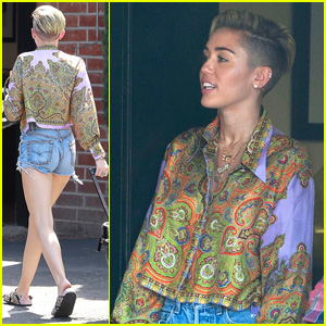 Miley Cyrus Spends Labor Day at the Studio