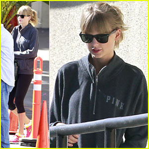 Taylor Swift: Pink Sneakers At The Gym