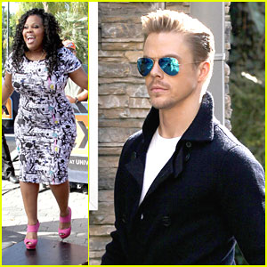 Amber Riley & Derek Hough: Practice Before 'Extra' Appearance