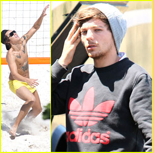Harry Styles: Shirtless Volleyball on the Beach!