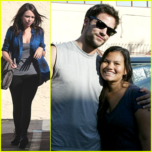 Janel Parrish Visits Brant Daugherty for DWTS Practice