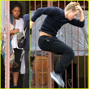 Amber Riley & Derek Hough: Rehearsing for 'DWTS' Two-Part Finale
