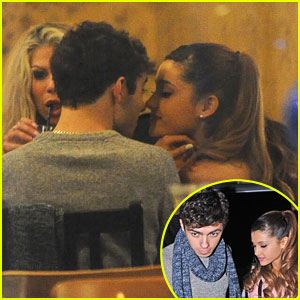 Ariana Grande & Nathan Skyes: Kisses at Manna Restaurant