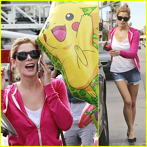Ashley Greene: Balloon & Food Pick Up Before Party