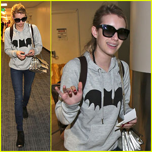 Emma Roberts Hits LAX After Meeting One Direction