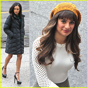 Lea Michele & Naya Rivera: Downtown for 'Glee'!