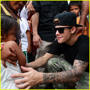 Justin Bieber Visits Typhoon Victims in the Philippines