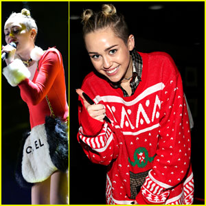 Miley Cyrus: Stolen Sweater at Tampa Jingle Ball!