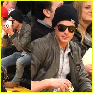 Zac Efron: Instant Camera at Lakers Game