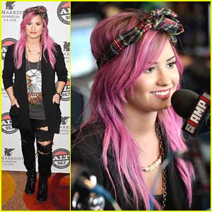 Demi Lovato: Pre-Grammy Interviews with Pink Hair