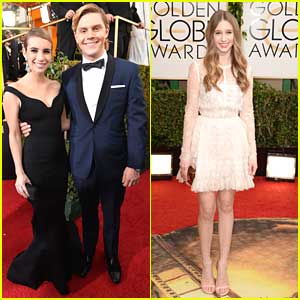 Emma Roberts & Evan Peters: Golden Globe Awards 2014 with Taissa Farmiga