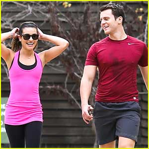 Lea Michele Stretches It Out Before Hike