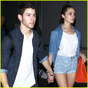Nick Jonas & Olivia Culpo: Hand-Holding at LAX