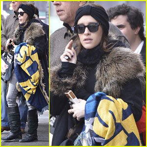 Carly Chaikin Bundles Up for Super Bowl 2014!