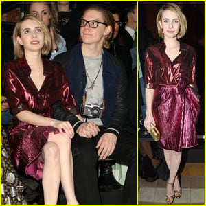 Emma Roberts & Fiance Evan Peters: Front Row at Lanvin Fashion Show