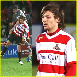Louis Tomlinson: Doncaster Rovers Soccer Match Pics!